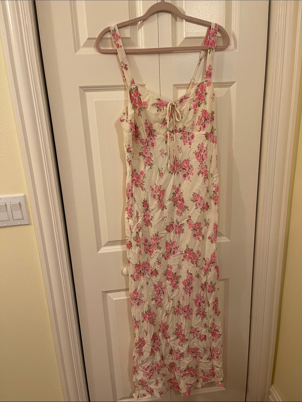 NWT Blu Pepper Floral Maxi Dress in Cream and Pink